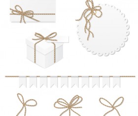 Gift box with card and border vector 02