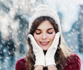 Girl snowing outdoors HD picture