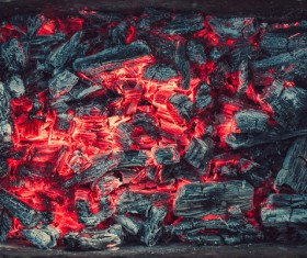 Glowing hot charcoal Stock Photo 02