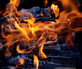 Glowing hot charcoal Stock Photo 03