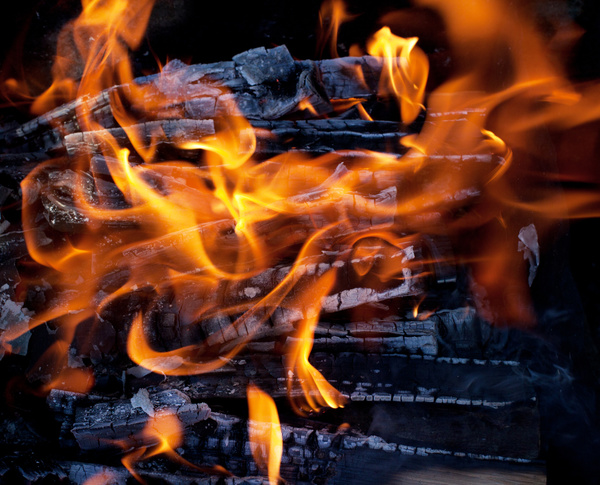 Glowing hot charcoal Stock Photo 03