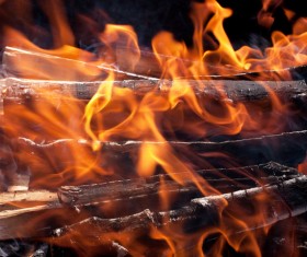 Glowing hot charcoal Stock Photo 04