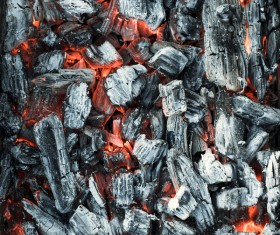 Glowing hot charcoal Stock Photo 05