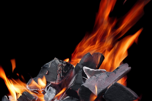 Glowing hot charcoal Stock Photo 06