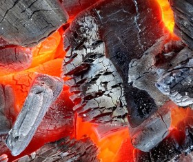 Glowing hot charcoal Stock Photo 07