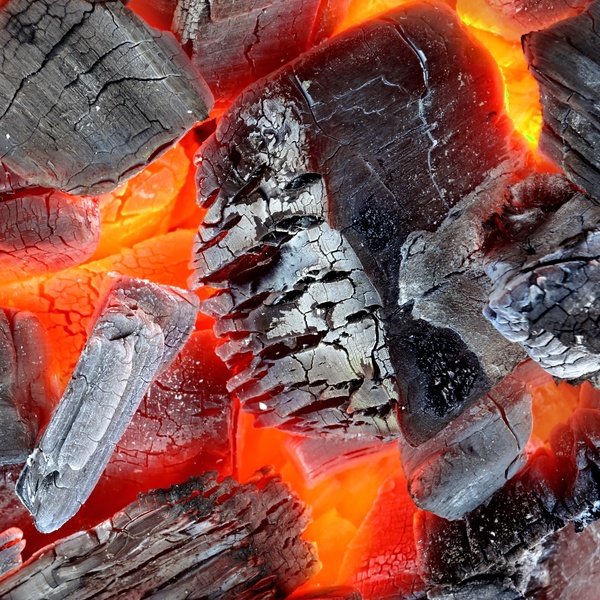 Glowing hot charcoal Stock Photo 07