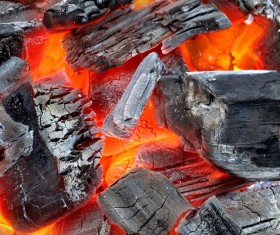 Glowing hot charcoal Stock Photo 08