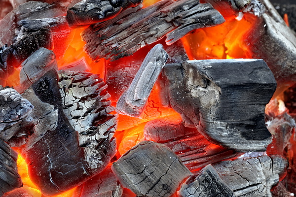 Glowing hot charcoal Stock Photo 08