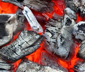 Glowing hot charcoal Stock Photo 10