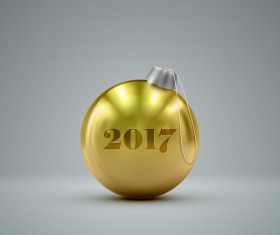 Golden christmas ball vector 04