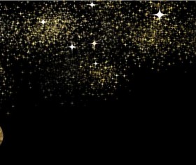 Golden christmas ball with black background vector 03