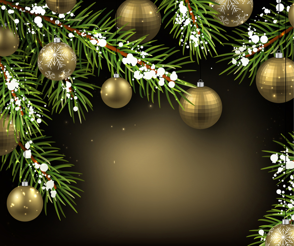 Golden christmas ball with gold new year background vector free download