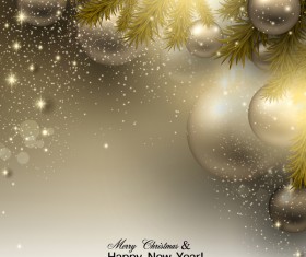 Golden christmas ball with new year greeting card vector