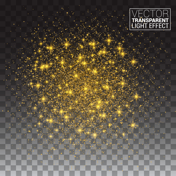 Golden light dot effect illustration vector 07