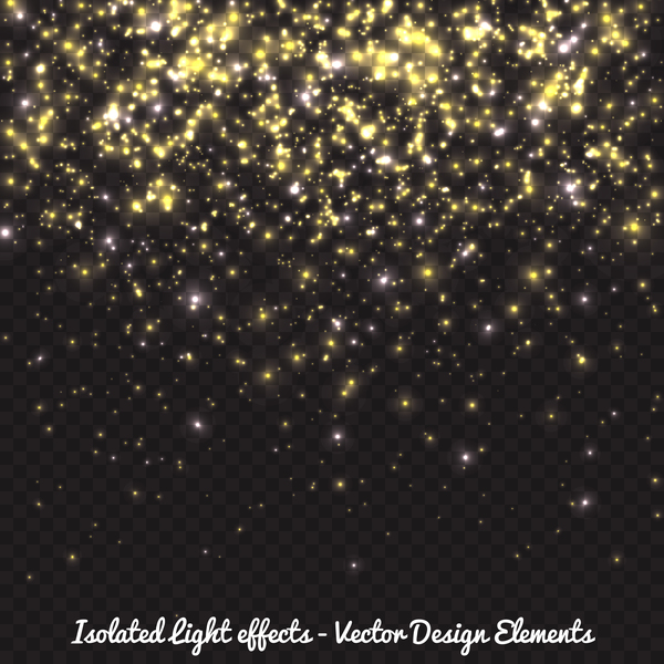 Golden light dot effect illustration vector 08