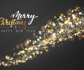 Golden light dots christmas abstract vector 02