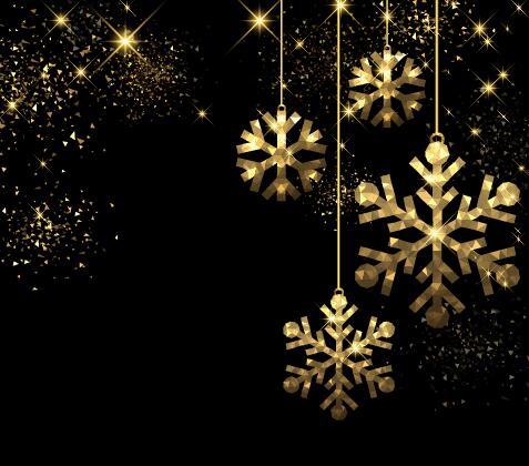 Golden snowflake christmas decorative vector