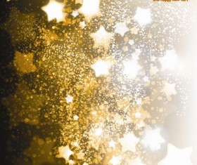 Golden stars with christmas background vector