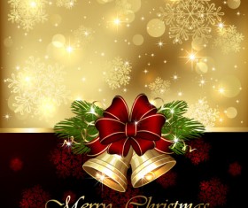 Golden with red luxury chcristmas cards vector 06