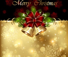 Golden with red luxury chcristmas cards vector 07