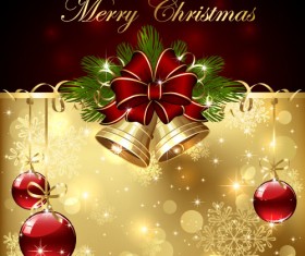 Golden with red luxury chcristmas cards vector 08