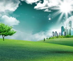 Grassland urban architecture Stock Photo