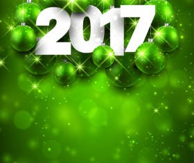 Green styles 2017 new year shining background vector