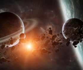 Group of planets in space HD picture 08