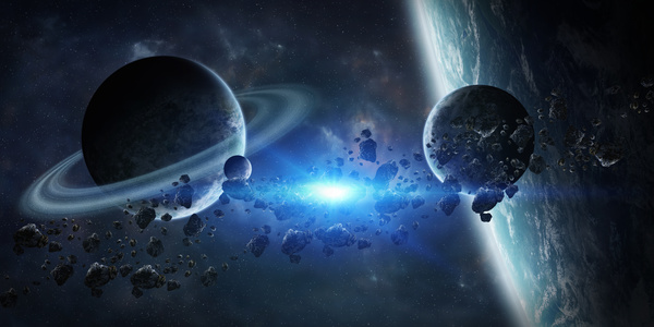Group of planets in space HD picture 09