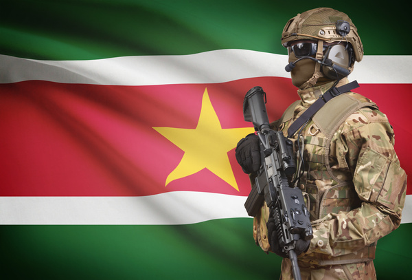 Hand-held machine gun soldier with the flag background HD picture 01