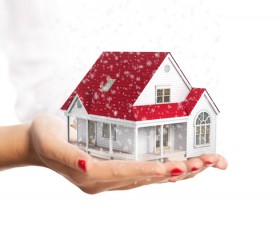 Hand model house Stock Photo