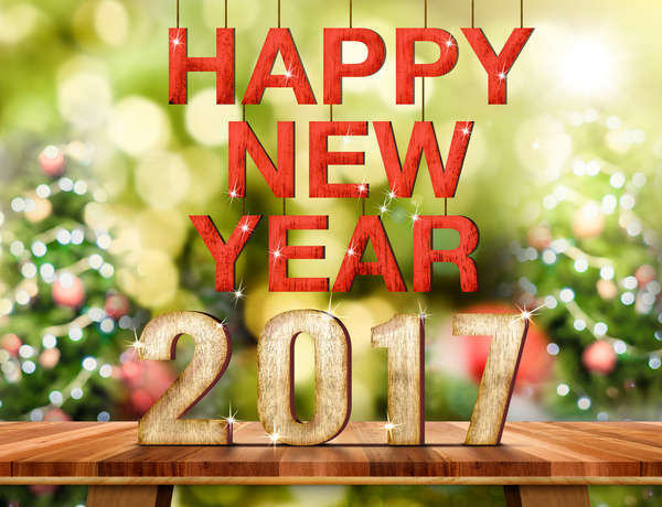Happy New Year 2017 Stock Photo 02
