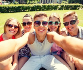 Happy friends get together Stock Photo