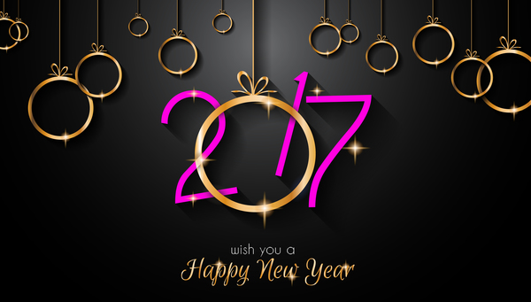 Happy new year 2017 golden vector design 02