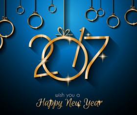 Happy new year 2017 golden vector design 03