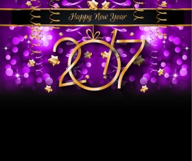 Happy new year 2017 golden vector design 04