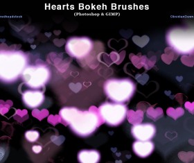 Heart Bokeh and GIMP photoshop brushes
