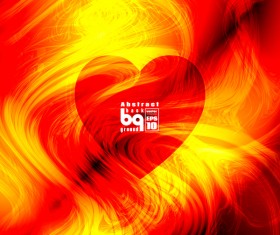Heart with red abstract background vector