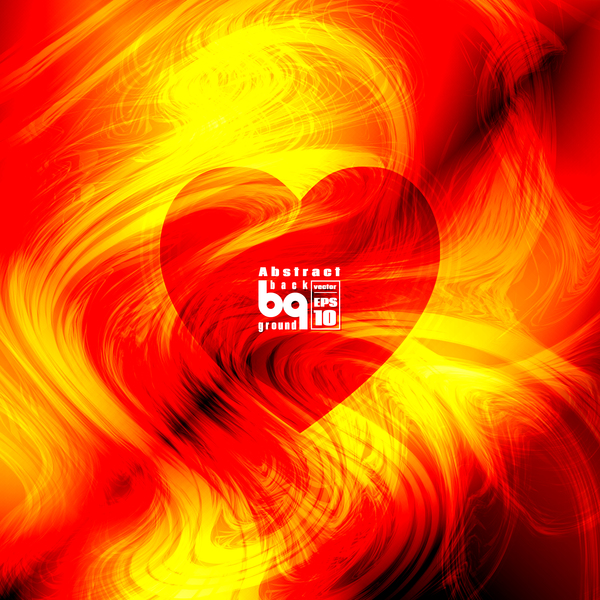 Heart with red abstract background vector