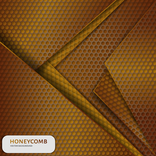 Honeycomb metallic material background vector 03