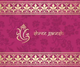 Indian ethnic pattern with pink backgrounds vector 10