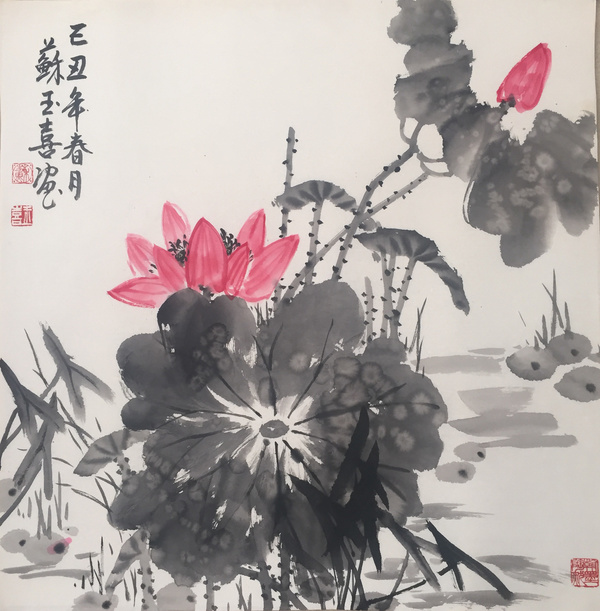 Ink painting high - definition pictures of lotus