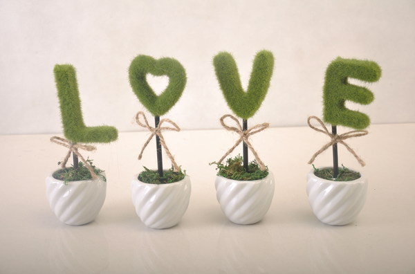 LOVE potted plants Stock Photo