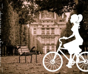 Lady Biking photoshop brushes