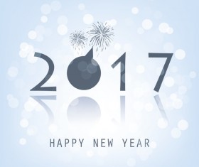 Light colored 2017 new year background vector 02