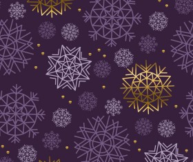 Lines snowflake seamless pattern vector