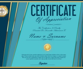 Luxury certificate template golden vector 01