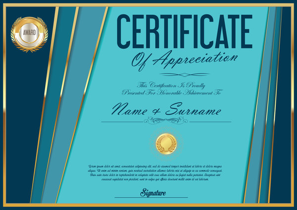 Luxury certificate template golden vector 01
