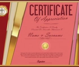 Luxury certificate template golden vector 03