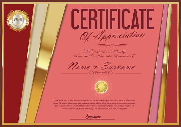 Luxury certificate template golden vector 03